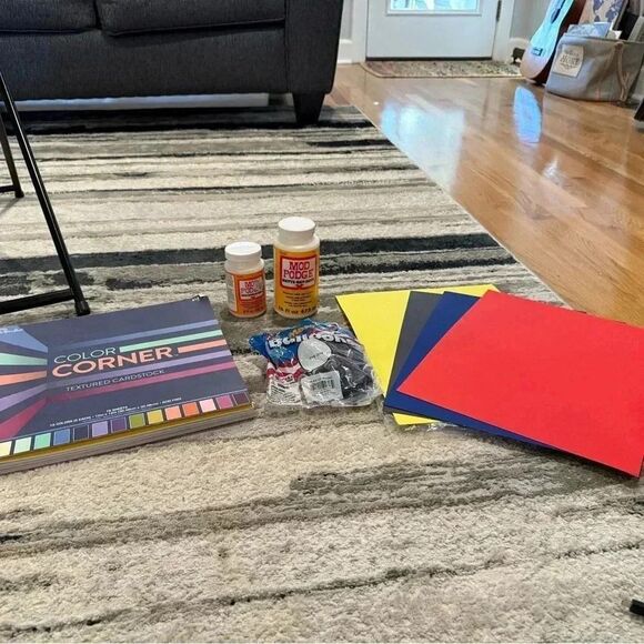 Arts and crafts: construction paper mod podge tie dye ballon’s - Picture 1 of 3